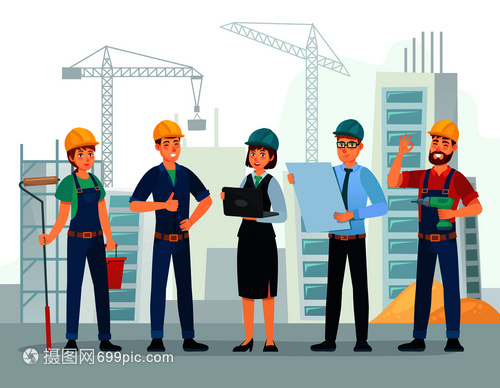 技術員與工程師團隊 建筑工程中的默契搭檔